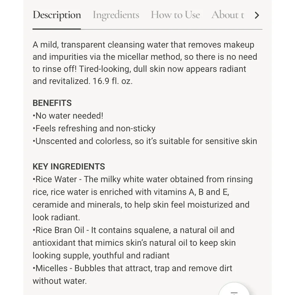 THEFACESHOP Rice Water Bright Micellar Cleansing Water Makeup‎ Remover
